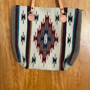 Desert boho rug tote large Navajo native